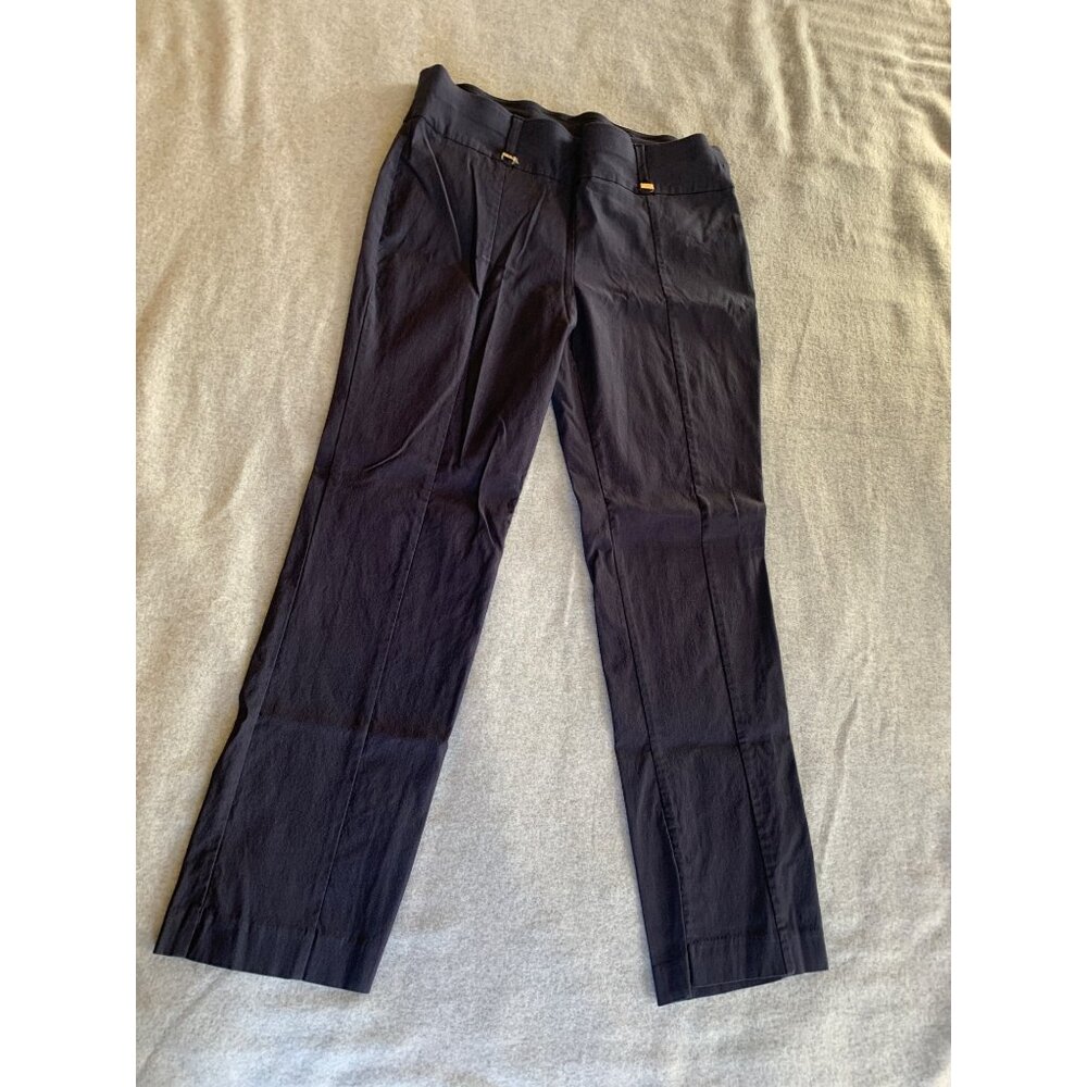 Anne Klein Womens Black Slim Fit Trousers Size 14